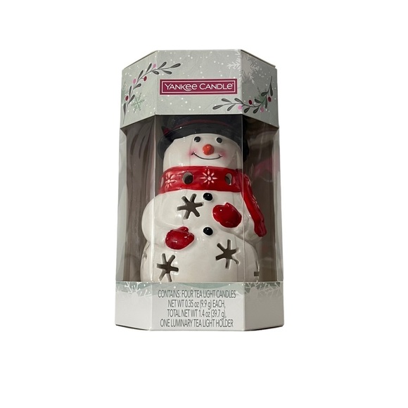 Yankee Candle Snowman 2022 Luminary Tea Light Candle Holder & Tea Lights NIP - Picture 1 of 8